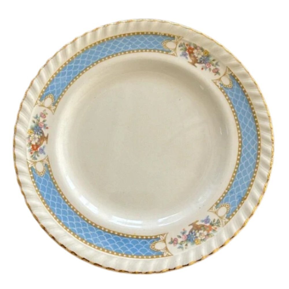Vintage HTF Johnson Bros. Belvedere plate, Stamped Old English 6 inch